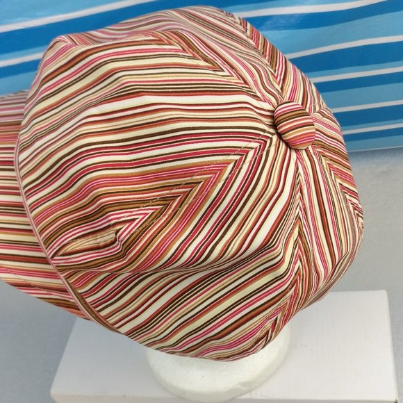 Flawless Funky Striped English country bonnet Villager hat. Boho - Picture 4 of 9